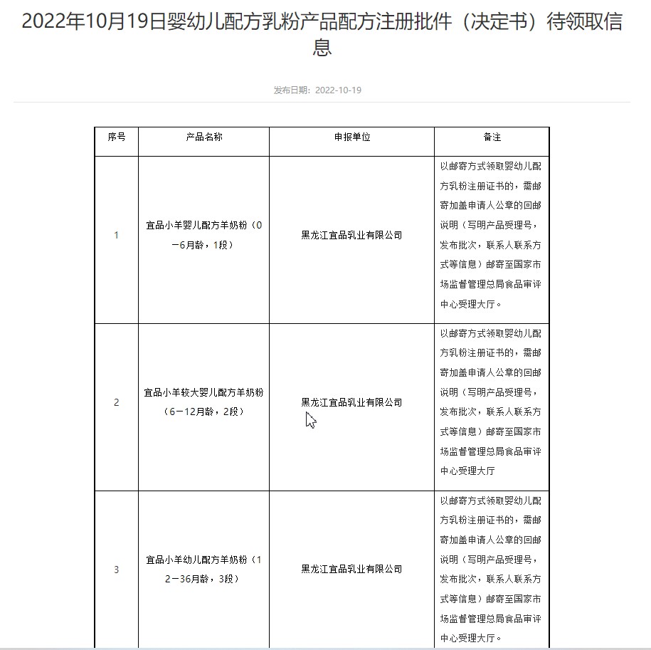 乳清蛋白占比創(chuàng)新高 宜品小羊嬰幼兒配方羊奶粉順利通過(guò)新國(guó)標(biāo)配方注冊(cè)